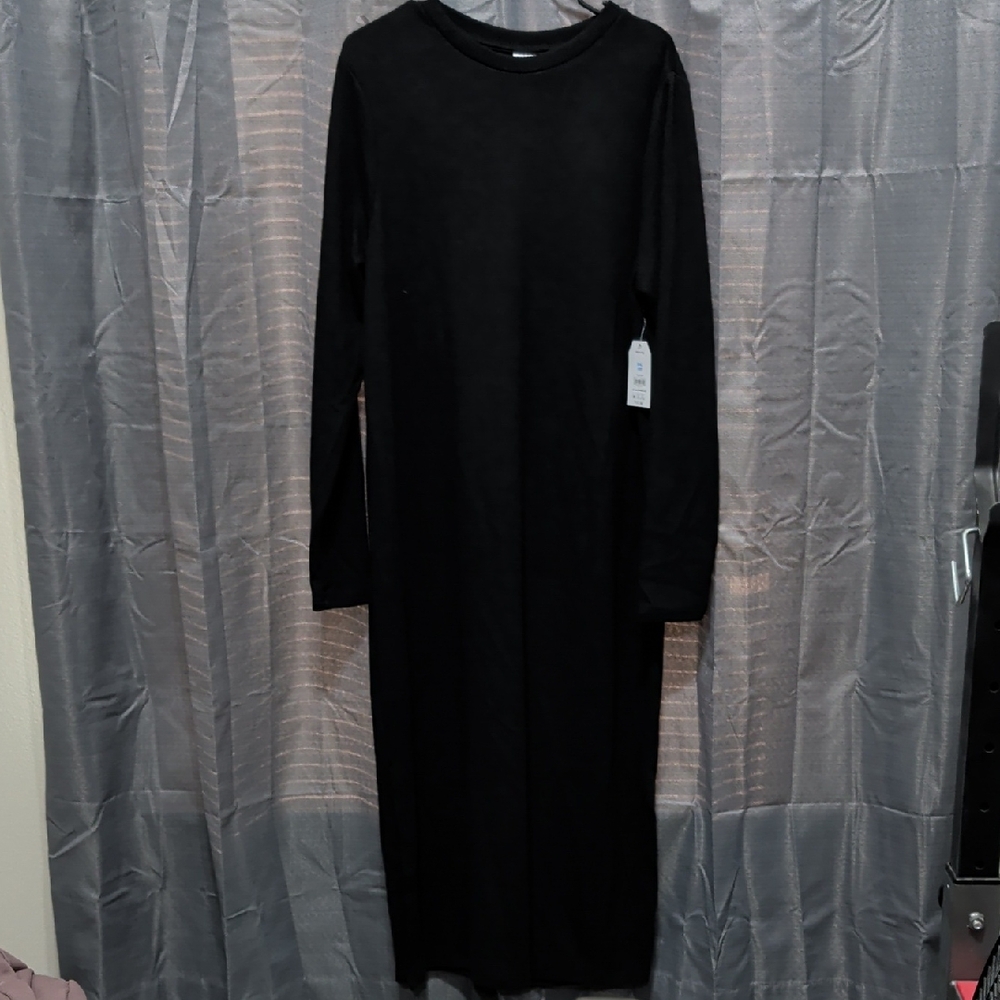 Time and Tru Elegant Maternity Black Long Sleeve Dress